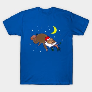 santa claus sloth christmas T-Shirt